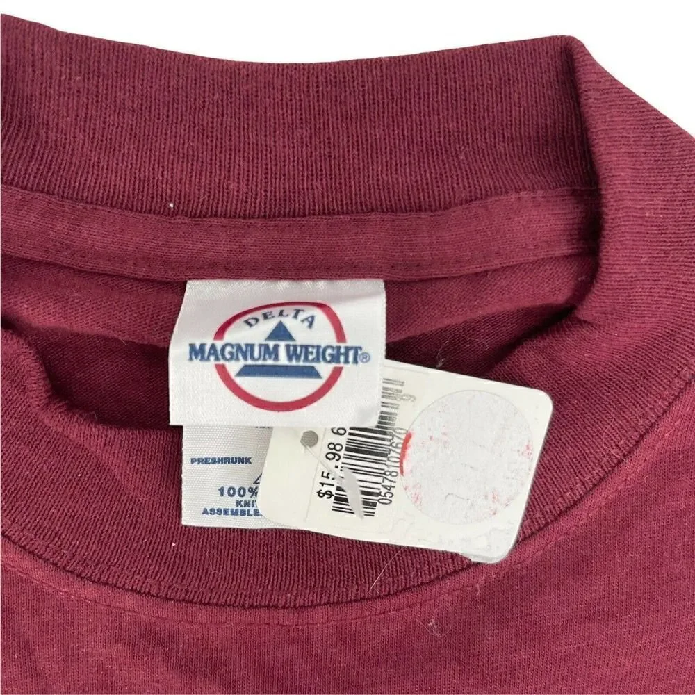 Vintage Nashville Music City T-Shirt Delta Magnum Weight Kids Size S Burgundy